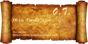 Obis Tanázia névjegykártya